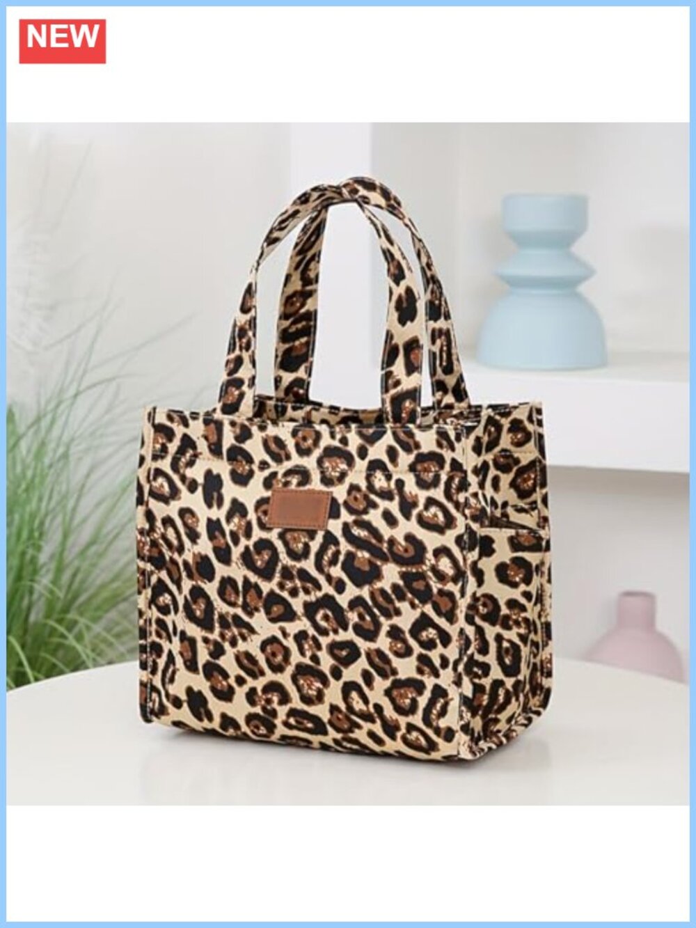 Thickened Nylon Large Capacity Tote Bag Leopard Print Durable Lightweight